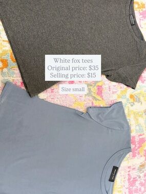White Fox Boutique Gray and Light Blue Women’s Tops - 2 Pack